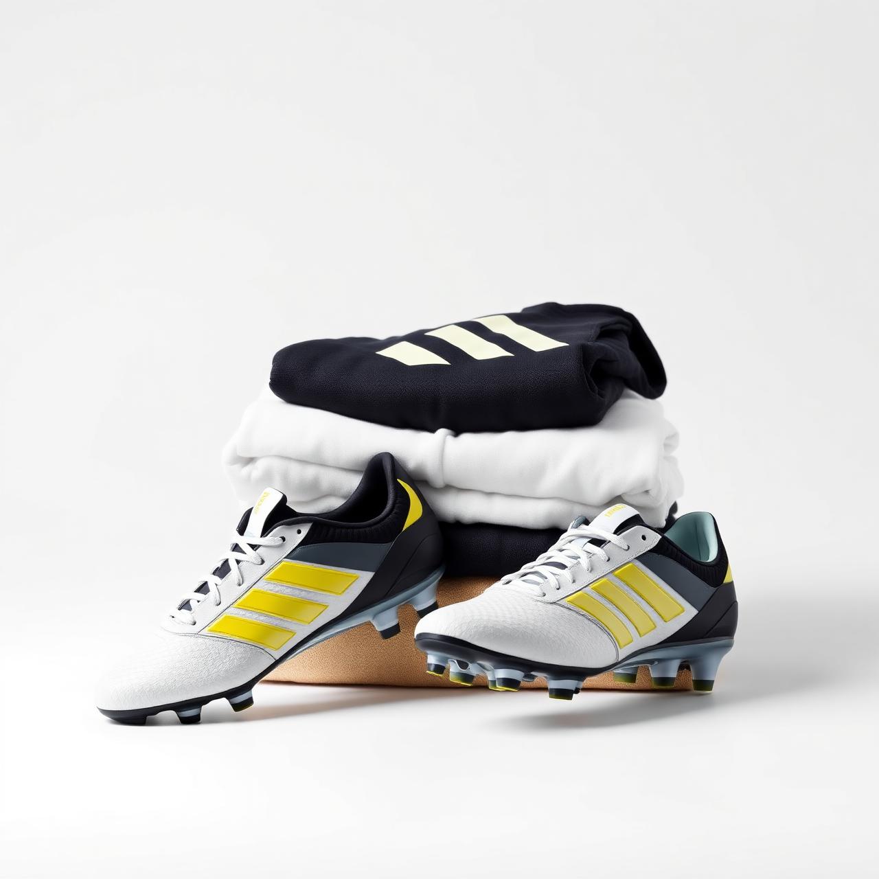 Premium product photography of sporting boots and apparel